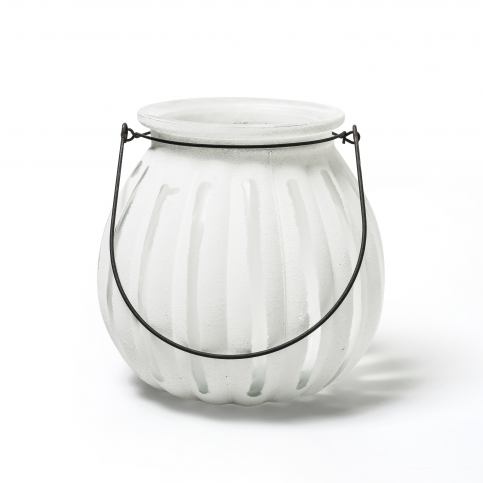 . Skleněná lucerna Ball White, 18x18x18 cm - Alomi Design