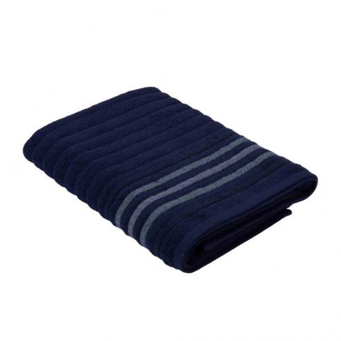 Tmavě modrý ručník z bavlny Bella Maison Stripe, 30 x 50 cm - Bonami.cz