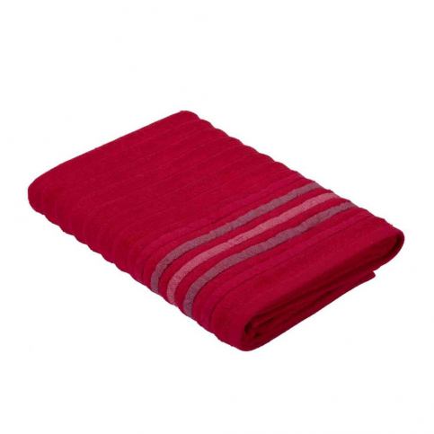 Červený ručník z bavlny Bella Maison Stripe, 30 x 50 cm - Bonami.cz