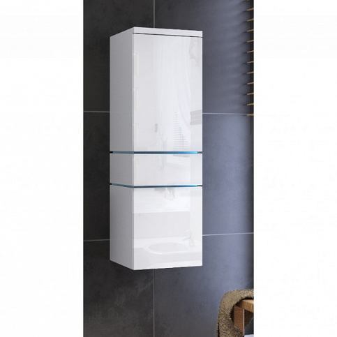 Závěsná koupelnová skříňka TALUN - TYP 02 + LED osvětlení, 30x110x30, bílá/bílý - Expedo s.r.o.