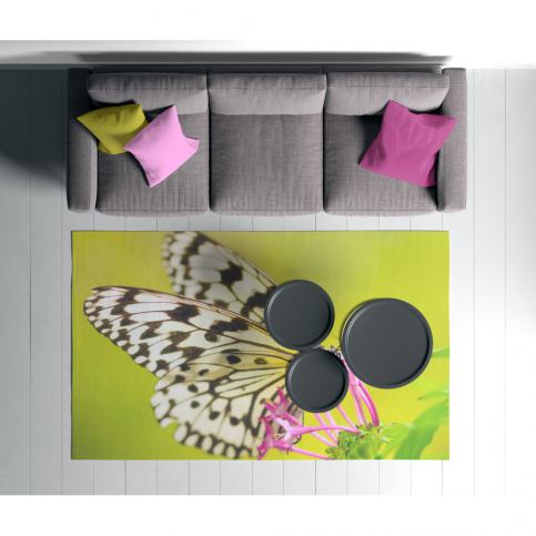 Zelený koberec Oyo home Suzzo Butterfly, 100 x 150 cm - Bonami.cz