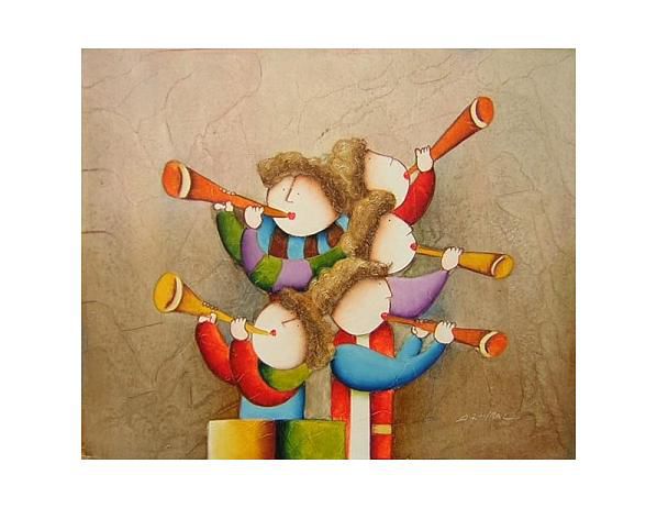 Obraz - Děti hrající na trubku - FORLIVING