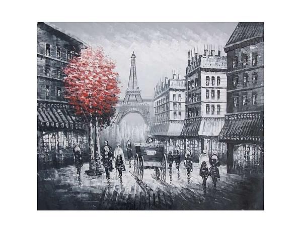 Obraz - Paříž s červeným stromem - FORLIVING