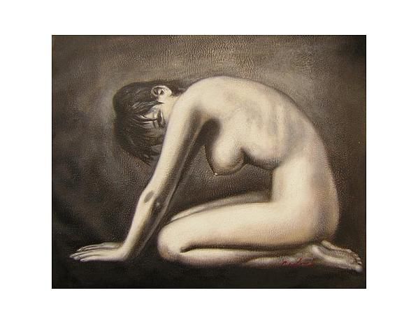 Obraz- Klečící nahá žena - FORLIVING