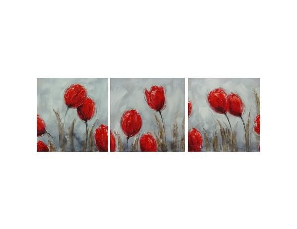 Obrazový set - Záhon červených květů - FORLIVING