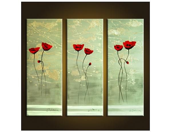 Vícedílné obrazy - Červené tulipány - FORLIVING