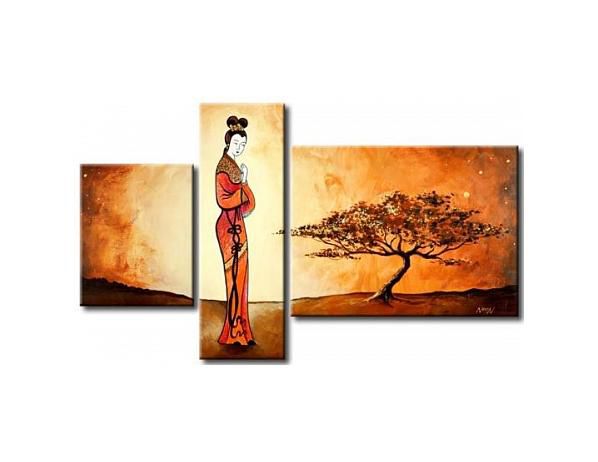Vícedílné obrazy - Krásná gejša - FORLIVING