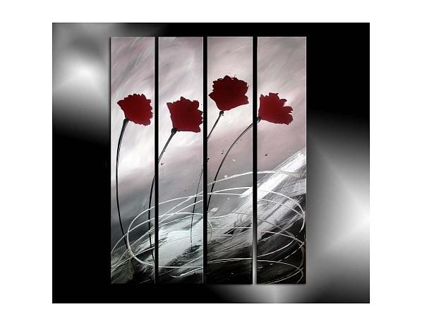 Vícedílné obrazy - Rudé květy - FORLIVING