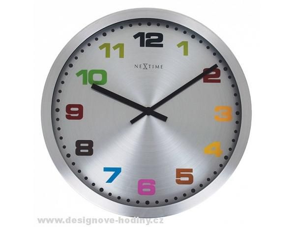 Designové nástěnné hodiny 2907kl Nextime Mercure color 45cm - FORLIVING