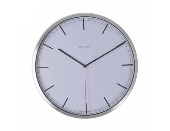 Designové nástěnné hodiny 3071wi Nextime Company White Stripe 35cm - FORLIVING