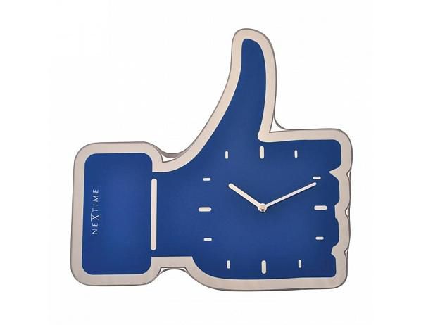 Designové nástěnné hodiny 3072bl Nextime Facebook Like 42cm - FORLIVING