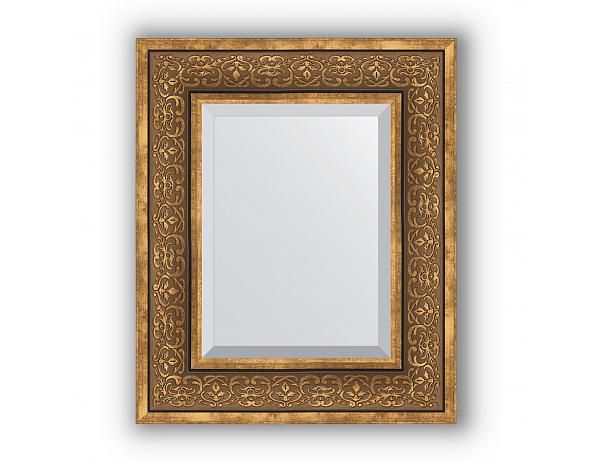 Zrcadlo s fazetou v rámu, bronzový monogram - FORLIVING