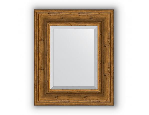 Zrcadlo s fazetou v rámu, leptaný bronz - FORLIVING
