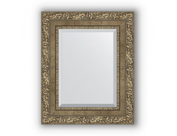 Zrcadlo s fazetou v rámu, ornament antická mosaz - FORLIVING