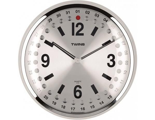 Nástěnné hodiny Twins 14 silver 32cm - FORLIVING
