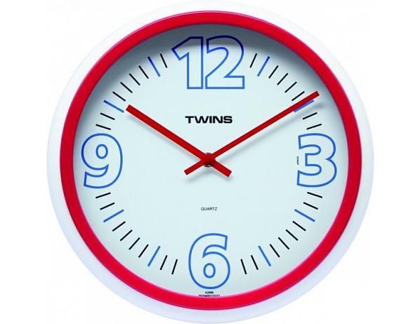 Nástěnné hodiny Twins 2896 red 31cm - FORLIVING