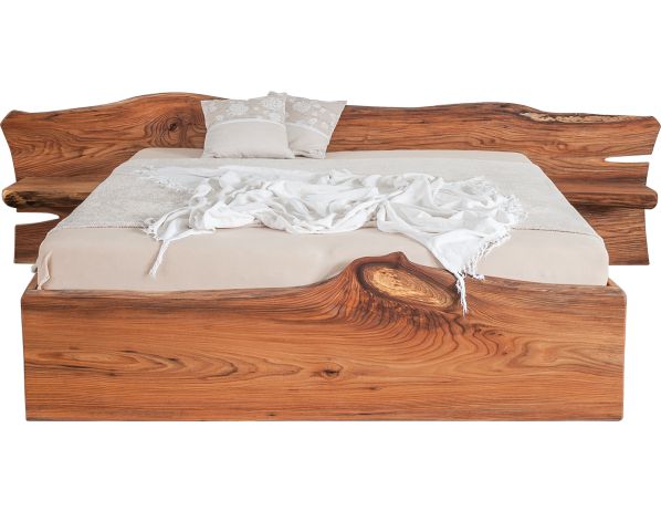 Designová masivní postel ELBA s úložným prostorem - FORLIVING