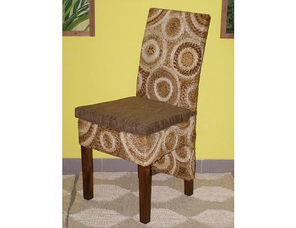 Jídelní židle CECILY - mahagon - banánový list - FORLIVING
