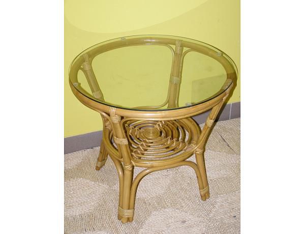 Ratanový obývací stolek BAHAMA - světlý - FORLIVING
