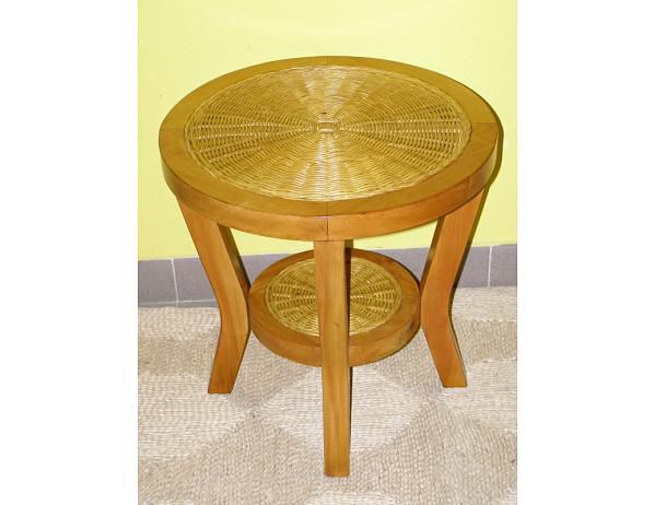 Ratanový obývací stolek PRAHA - světlý - FORLIVING