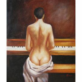 Obraz - žena ze zadu hrající na piano FORLIVING