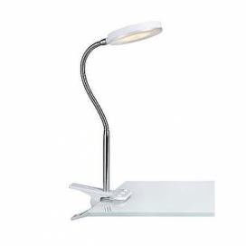 Bílá stolní LED lampa s klipsem Markslöjd Flex