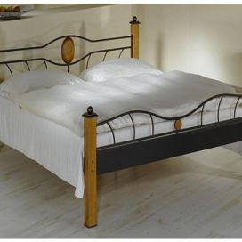 Kovová postel STROMBOLI 0459 s masivními prvky
