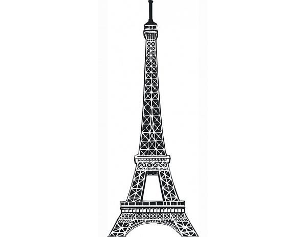 Samolepící dekorace Eiffelova věž, černý lesk II. jakost - FORLIVING