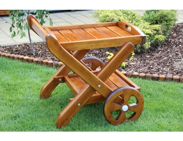 Zahradní dřevěný servírovací vozík - FORLIVING