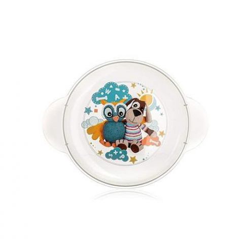 BANQUET Dětský plastový mělký talíř 234x183x24 mm, motiv: Owl - FORLIVING