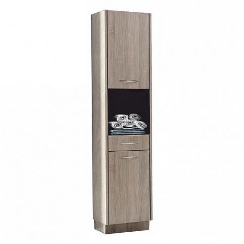 Vysoká koupelnová skříňka OLIVIA TR11, dub sonoma truffle - FORLIVING