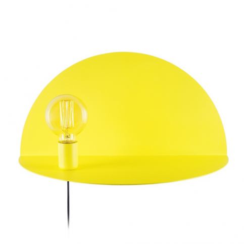Žlutá nástěnná lampa s poličkou Shelfie, výška 25 cm - Bonami.cz