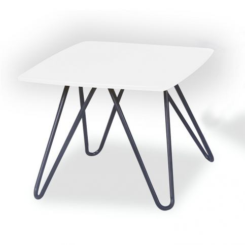 Konferenční stolek KANER 1 bílá / černá  Tempo Kondela - DEKORHOME.CZ