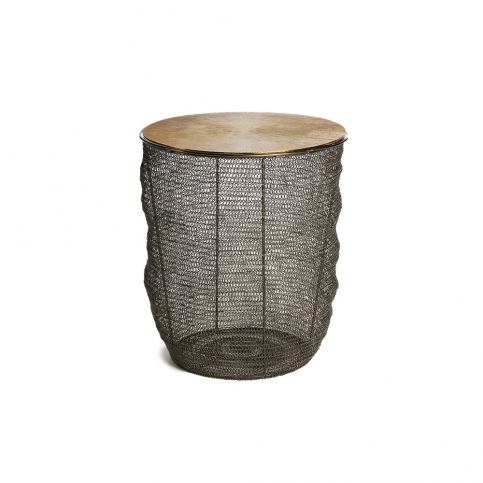 Příruční stolek s deskou z hliníku ve zlaté barvě Simla Round, ⌀ 43 cm - Bonami.cz