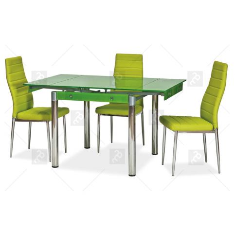Komplet do jídelny - skleněný stůl gd-082 + 4 židle h-261- barvy Signal  - Nabytek-Bogart.cz