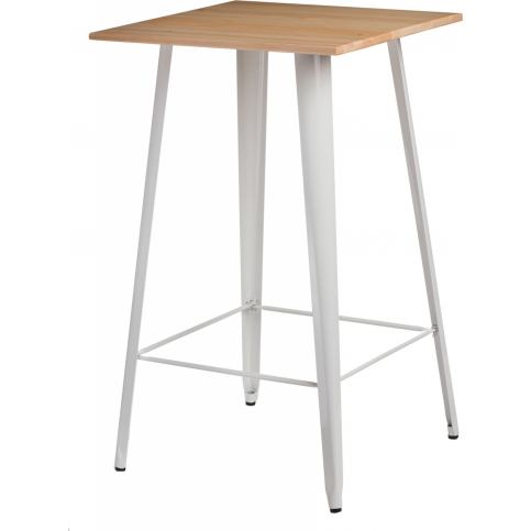 Mørtens Furniture Čtvercový stůl barový, 60x60cm, světlé dřevo, kovový ručně vyráběný, moderní desig - M DUM.cz