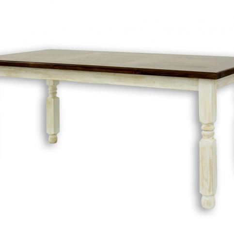 Jídelní selský rustikální stůl z masivního dřeva 90x160cm MES 01 A s hladkou deskou - Nábytek Harmonia s.r.o.