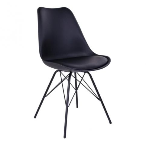 Jídelní židle Nordic Living Marcus, černá/černá - Designovynabytek.cz