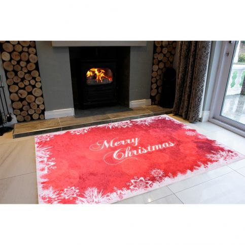 Bílo-červený koberec Vitaus Merry Christmas, 80 x 120 cm - Bonami.cz