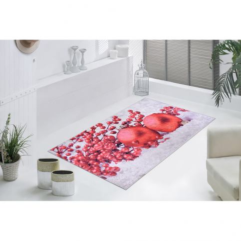 Červeno-bílý koberec Vitaus Berries, 120 x 160 cm - Bonami.cz