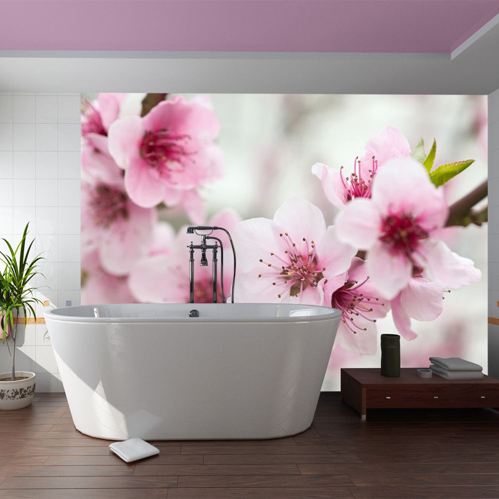 Fototapeta Bimago - Spring, blooming tree - pink flowers + lepidlo zdarma 250x193 cm - GLIX DECO s.r.o.
