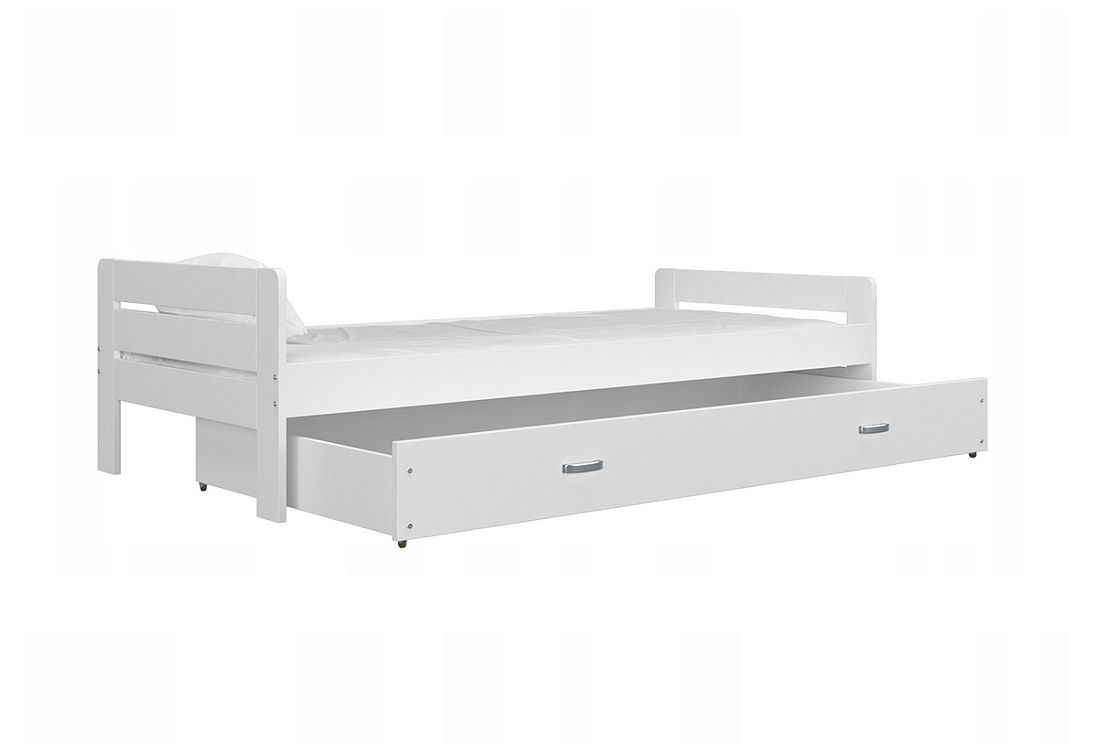 Komfortní postel BART P1 + rošt + matrace ZDARMA, 200x90, bílá - Expedo s.r.o.