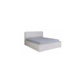 Gibmeble postel DENVER barevné varianty bílá prošívaná eko-kůže / dub bílý, LED osvětlení ano, Lampičky (2 ks) ne