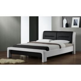 HALMAR Čalouněná postel Cassandra 120x200 dvoulůžko - bílo-černá