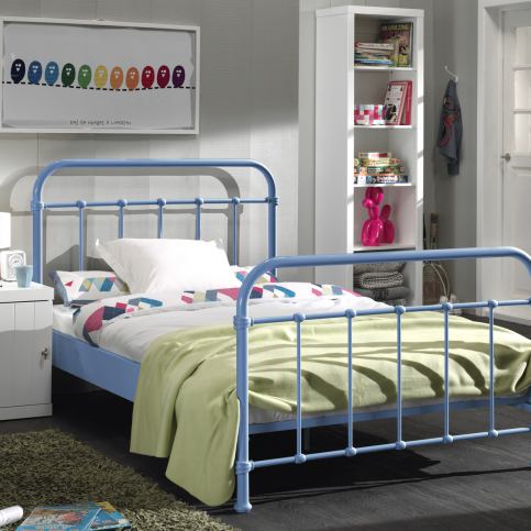 Kovová dětská postel New York 120 cm modrá - Nábytek aldo - NE
