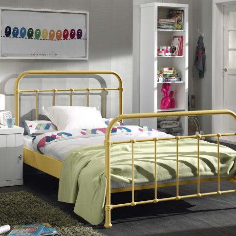 Kovová dětská postel New York 120 cm žlutá - Nábytek aldo - NE