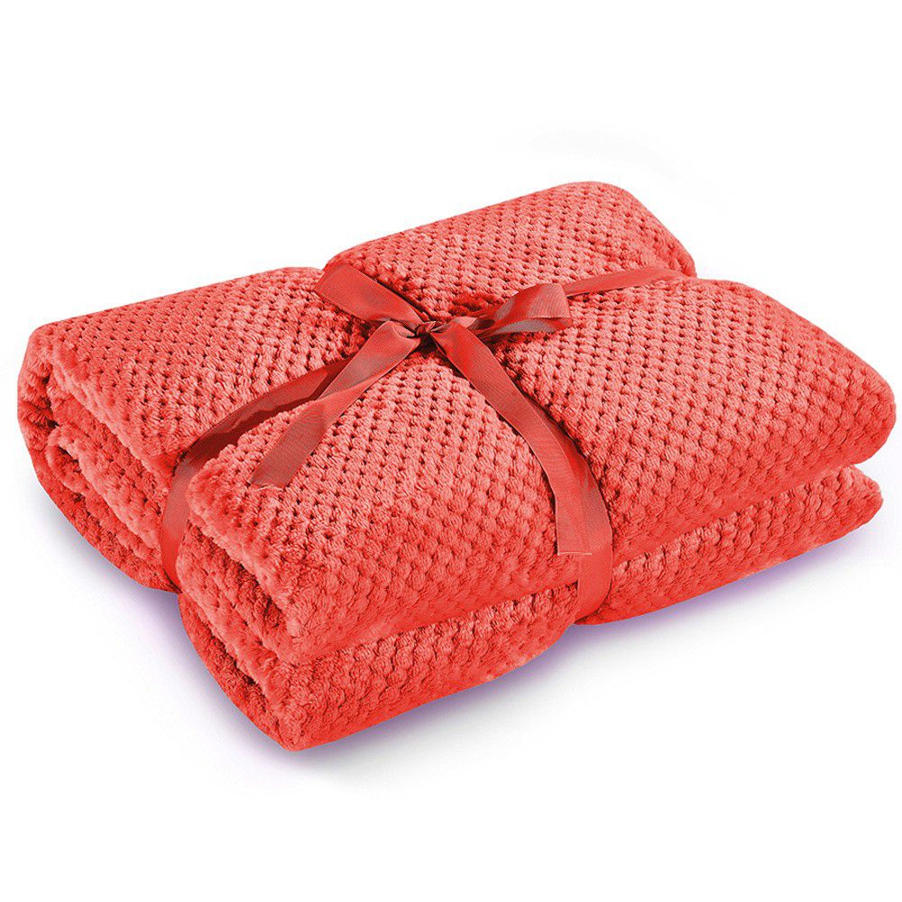 Červená deka z mikrovlákna DecoKing Henry, 170 x 210 cm - Bonami.cz