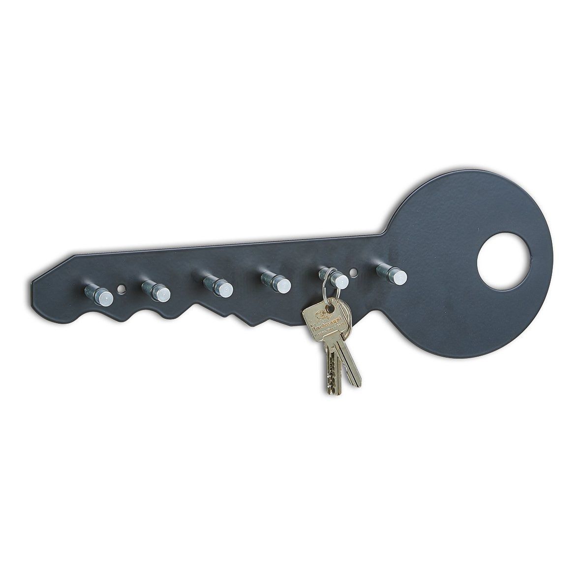 Kvalitní věšák na klíče, 6 háčků, 35x12x4 cm, černá barva, ZELLER - EMAKO.CZ s.r.o.