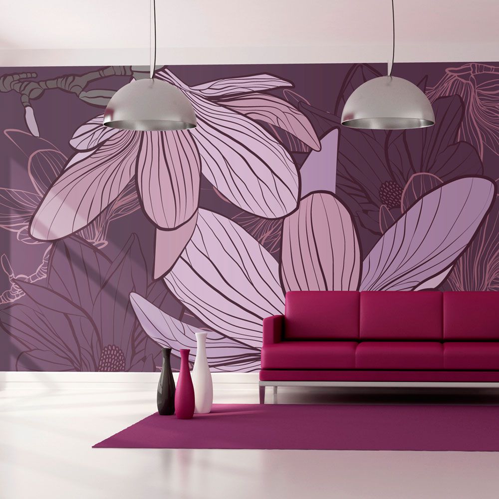 Fototapeta Bimago - Violet magnolias + lepidlo zdarma 200x154 cm - GLIX DECO s.r.o.