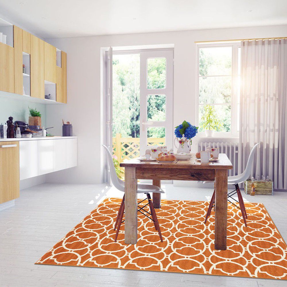 Oranžový venkovní koberec Floorita Interlaced, 160 x 230 cm - Bonami.cz